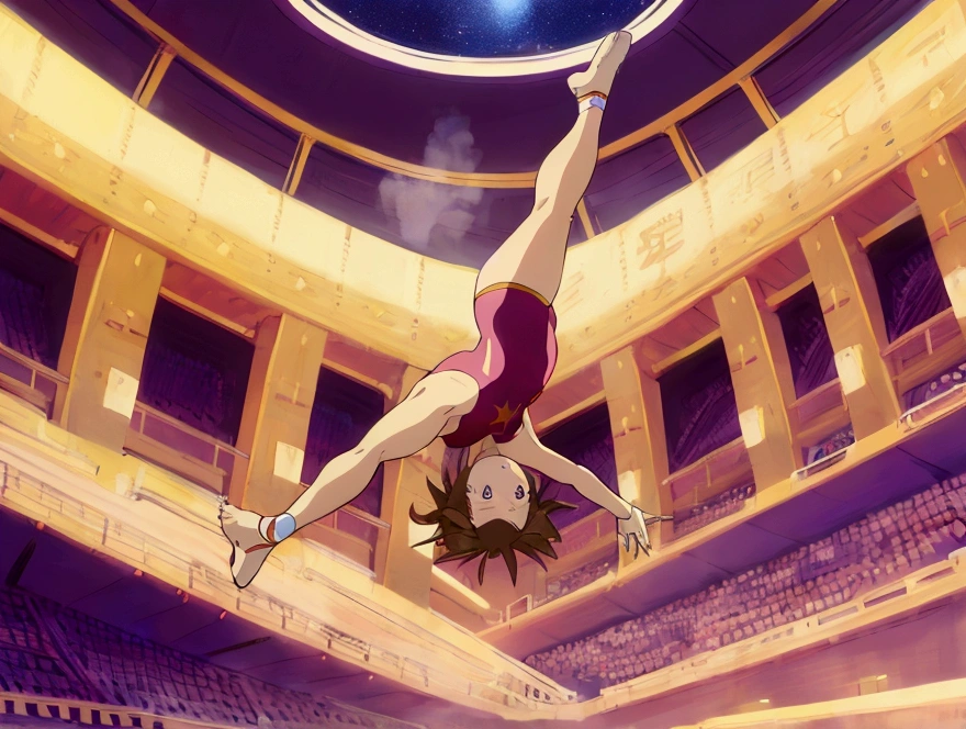 beautiful girl gymnast leotard masterpiece best quality anime style 