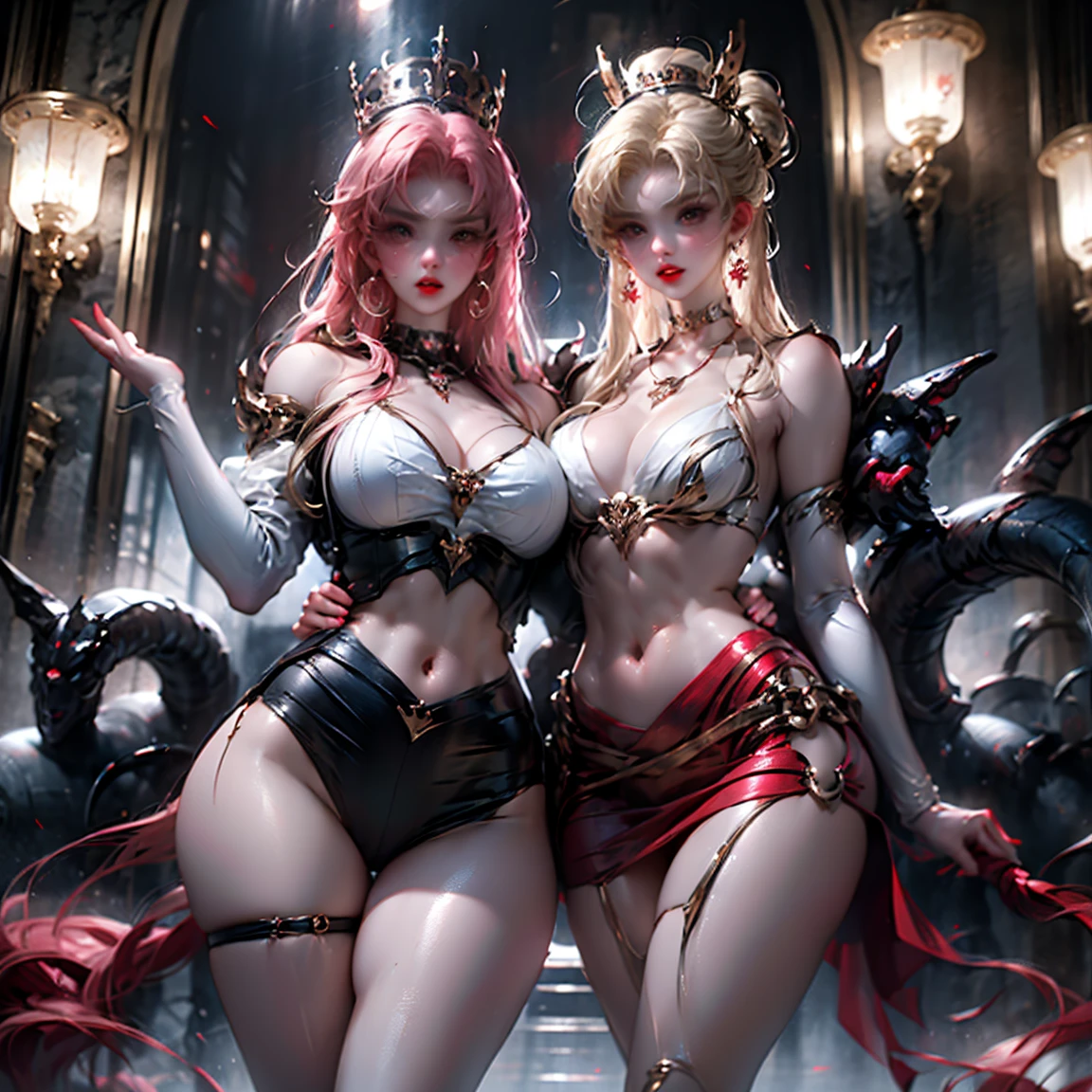 Ultra-clear,Super Resolution,Cute girl,Two girls close contact, 2 girls hugging,Two complete female bodies, Complete two female bodies, Female Love,Sexy, Off-shoulder, window, The rear window is backlit, (Rim Light), Deep understanding, lust, Very shy, ( Reflector lamp), Long legs and chest), Slim waist, Perfect body, Perfect hands, blond hair, purity, Jewelry, necklace, Earrings and Nipple Rings, crown, bookshelf, teapot, Magic Items,Mirror,snake,Tentacles,Cthulhu,Mucus,occultism,Low-light photography, Hip chuck, Glowing skin, Almost no clothes, 只穿Translucent clothing,Almost naked,Lopez, Pretty face, Sexual arousal, Sexual Expression, Hazy Beauty, Camel toe, Anatomically correct, 全身Female Love, Slender legs and waist,Big breasts and thin waist: 2,Sharp focus,The bones are straight,Correct body anatomy,Perfect anatomy,Bigger breasts,Big breasts are beautiful,Big Breasts,Especially huge,Sexual Positions,Translucent clothing,High slit,Sexy bulge,Thin legs,Thin ankles,Dramatic lighting,Vibrant details,Red Eyeshadow,make up,Full lips,Red lips,chiffon,Tight waistband,chiffon手套,(see through: 1.3),blush,淡粉色Camel toe,Sex slave,Lewd,bursting massive breasts: 2, Sex addict,flush,Less clothing area,Show your belly button,Thin waist,Deep cleavage,Expressing intense sexual pleasure,Sweating,Multicolored Glass,Pixie Short Hair