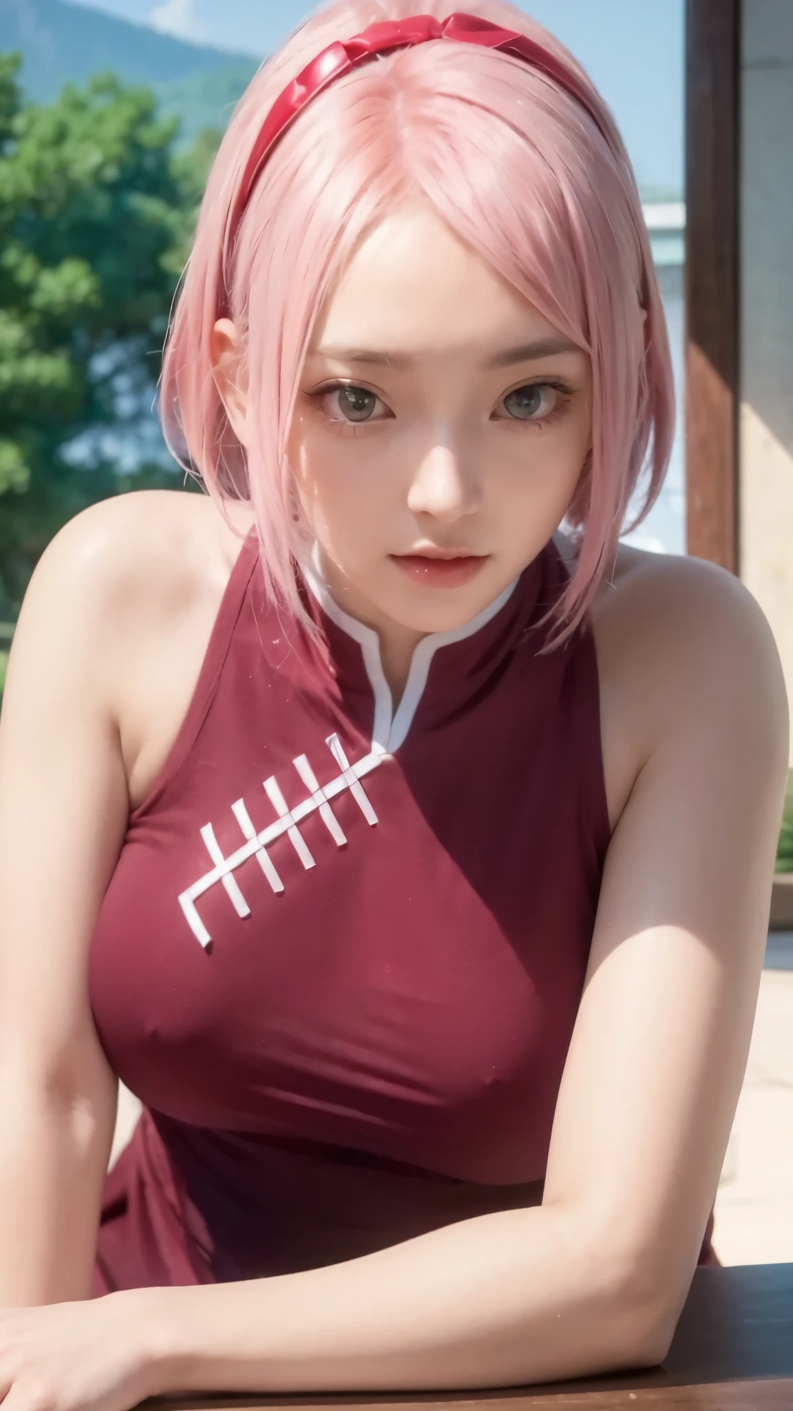 An anime girl transformed into a realistic character, the same realistic hairstyle, realistic, realistic pretty + cute face, realistic cool expression, customized clothes, realistic light, realistic shadows, realistic background, realistic big breasts ,change character anime photos into realistic photos, 4k, with maximum detail, high resolution, clear display, HD quality, perfect photo, realistic, detailed, quality, perfect, ultra hight, one photo, same style, detailed focus ,potret premium , detail Lora , A realistic photo girl, (the same realistic hairstyle), realistic beautiful face, realistic cool expression, adapt the same realistic clothes, realistic light, realistic shadow, realistic background, good image quality, very good image output, 4k, very detailed, realistic
