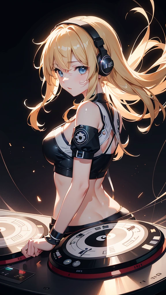 dj, pretty girls, music, musical notes,((Shorts)(Highly detailed CG 8k wallpaper), (Very delicate and beautiful), (masterpiece), (Highest quality: 1.0), (Super Resolution: 1.0), Beautiful lighting, Perfect Lightning, Realistic Shadows, [High resolution], Detailed Skin,