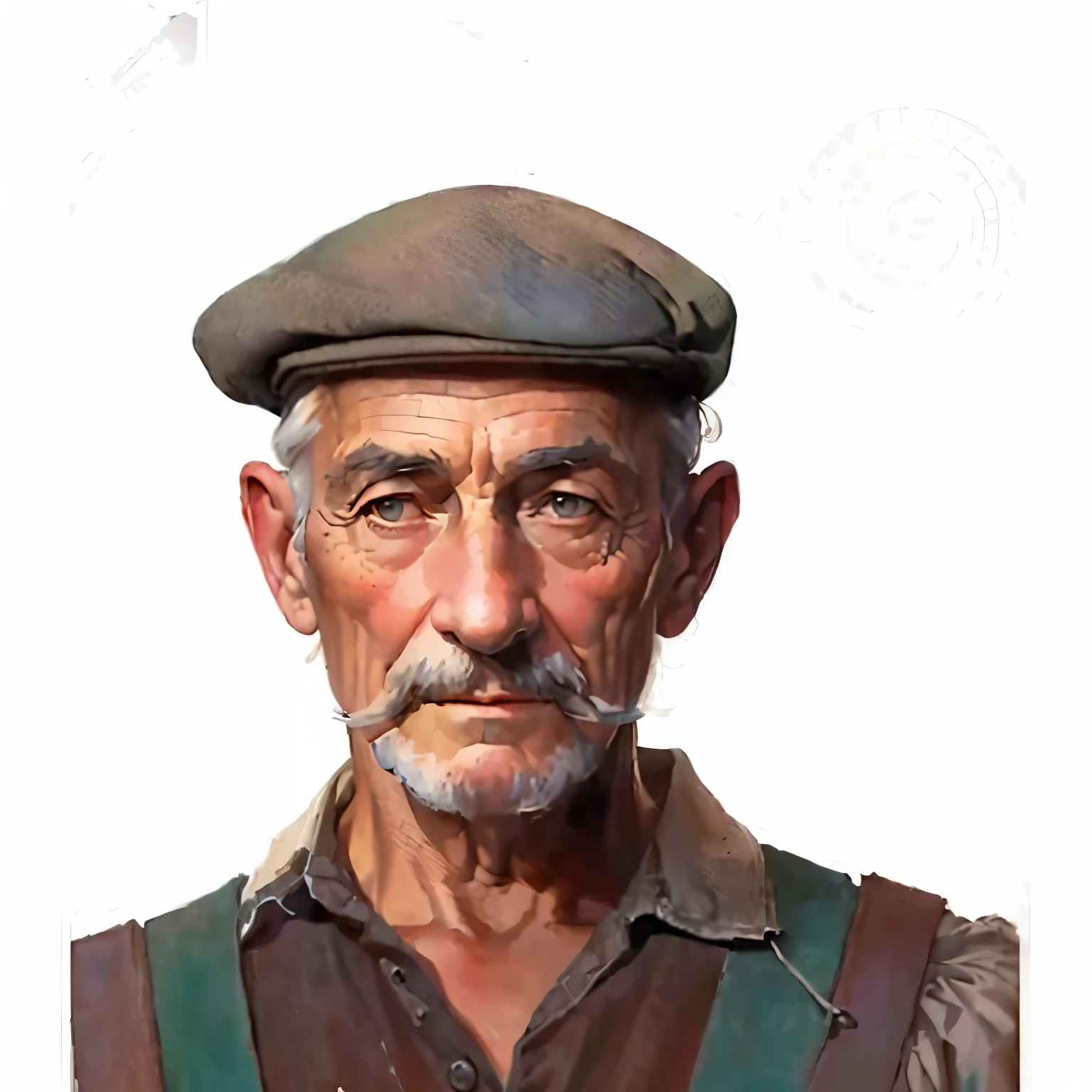 old man gardener, no arguments Elvgren man depicting vintage watercolor vintage inspiration, black, high contrast shading, naturalistic proportions, use of fabric, large canvases, looking at viewer, 1940s vintage,