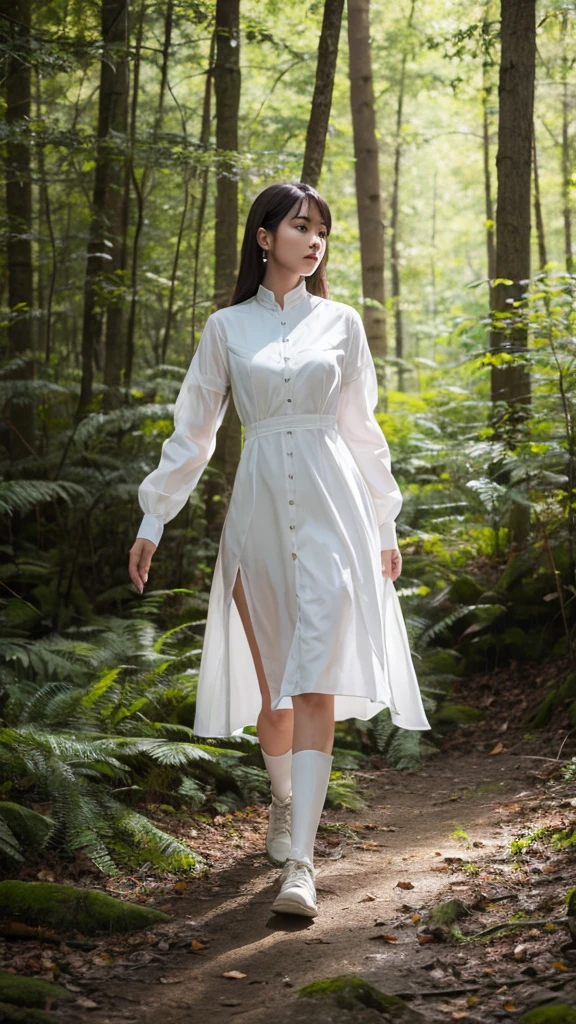 Dress in Armor, White shirt, forest