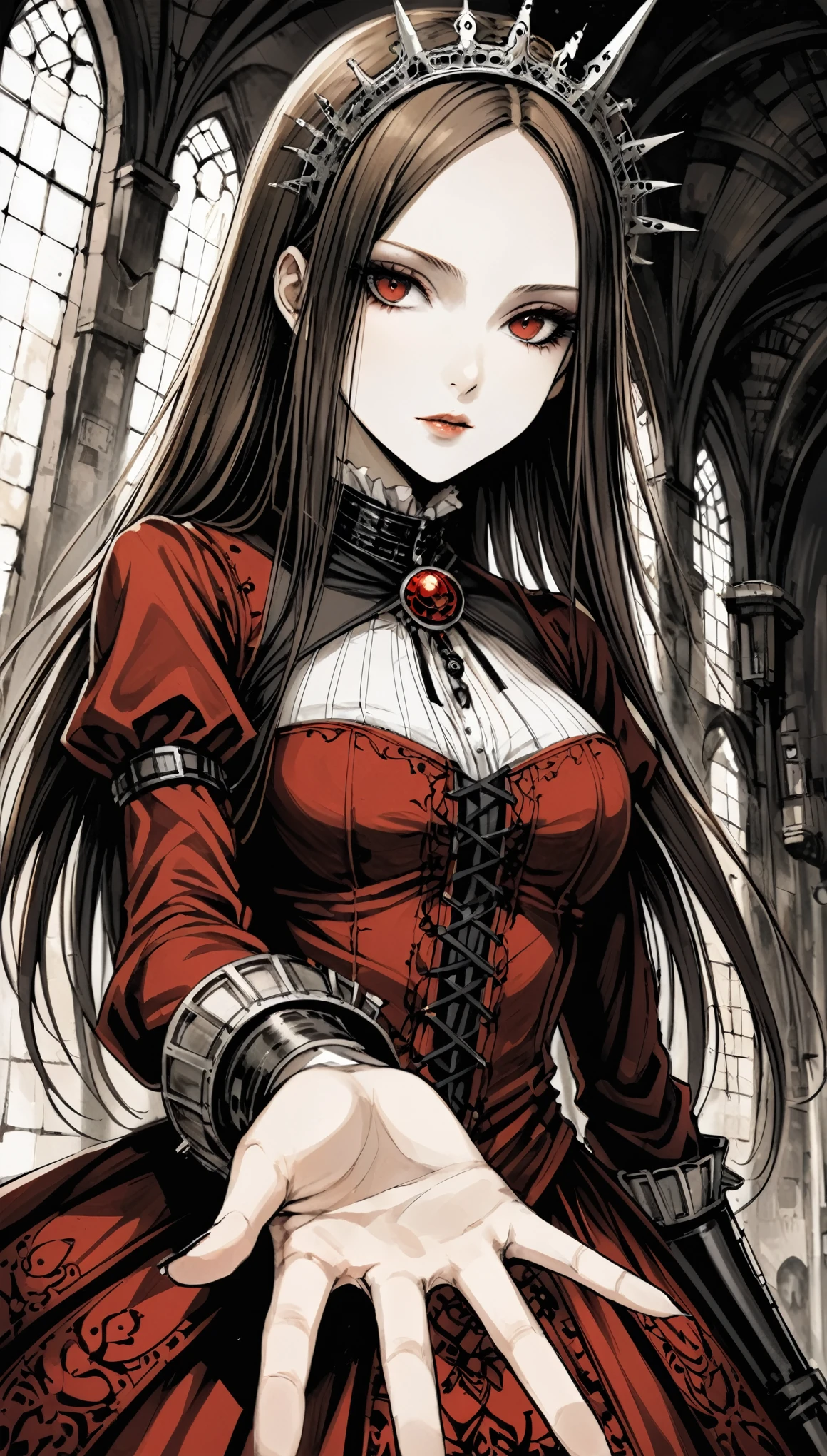 in style of Santiago Caruso,in style of American McGee
1 girl,{right hand extended reaching out:1.7},{POV right hand focus:1.8},{dynamic_angle:1.9},{hand zoom:1.5},{dutch angle:2.1},{blurry background:5.1},{sharp focus:1.4},{from_below:1.4},{virtual focus:1.6}