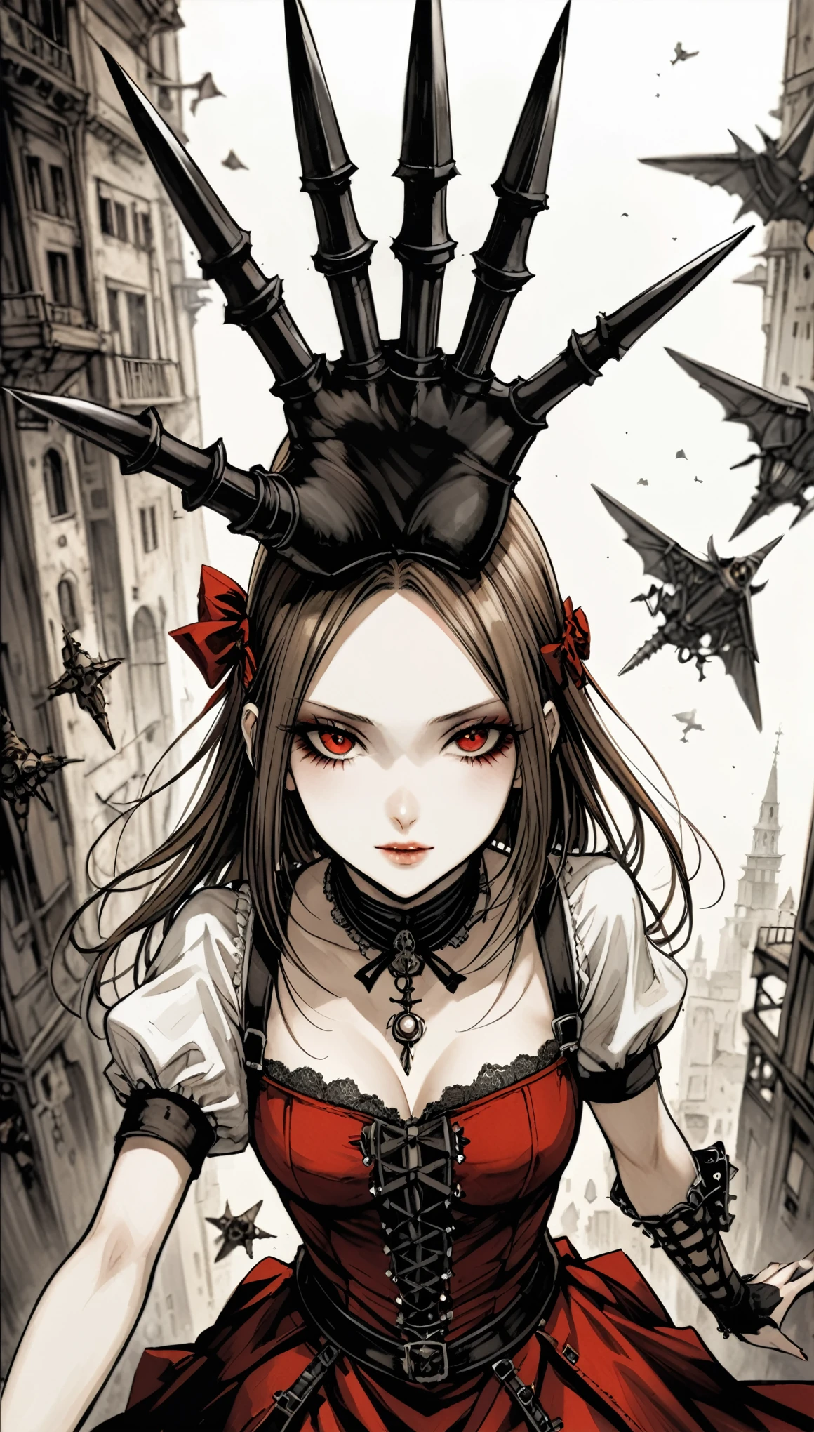 in style of Santiago Caruso,in style of American McGee
1 girl,{right hand extended reaching out:1.7},{POV right hand focus:1.8},{dynamic_angle:1.9},{hand zoom:1.5},{dutch angle:2.1},{blurry background:5.1},{sharp focus:1.4},{from_below:1.4},{virtual focus:1.6}