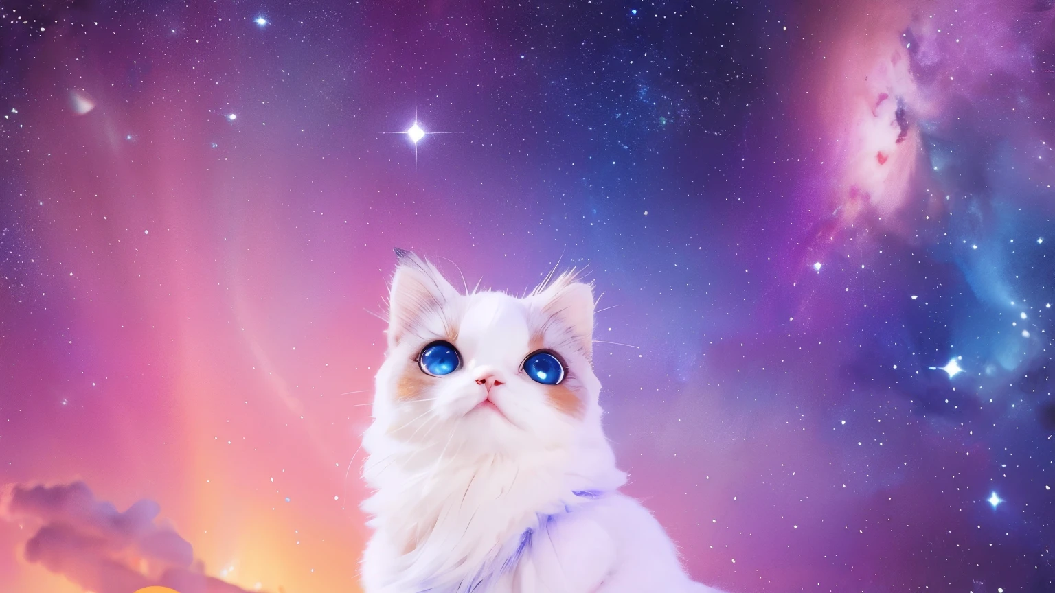 Portraiture (Strass) In space, Colors of the universe, Magnificent watercolor style, (Look to the side:1.1), Furry, (alone:1.1),