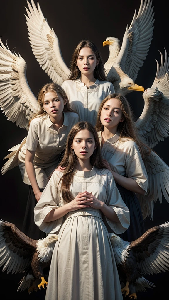 Create a gospel music band of angels and eagles