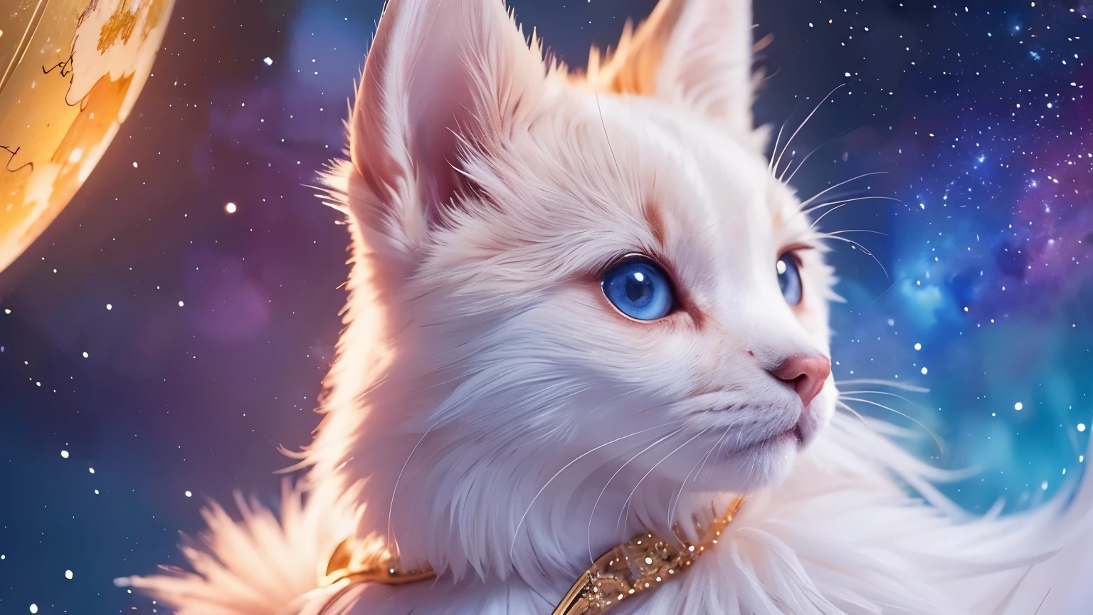 Portraiture (Strass) In space, Colors of the universe, Magnificent watercolor style, (Look to the side:1.1), Furry, (alone:1.1),