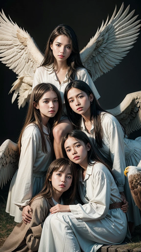 Create a gospel music band of angels and eagles