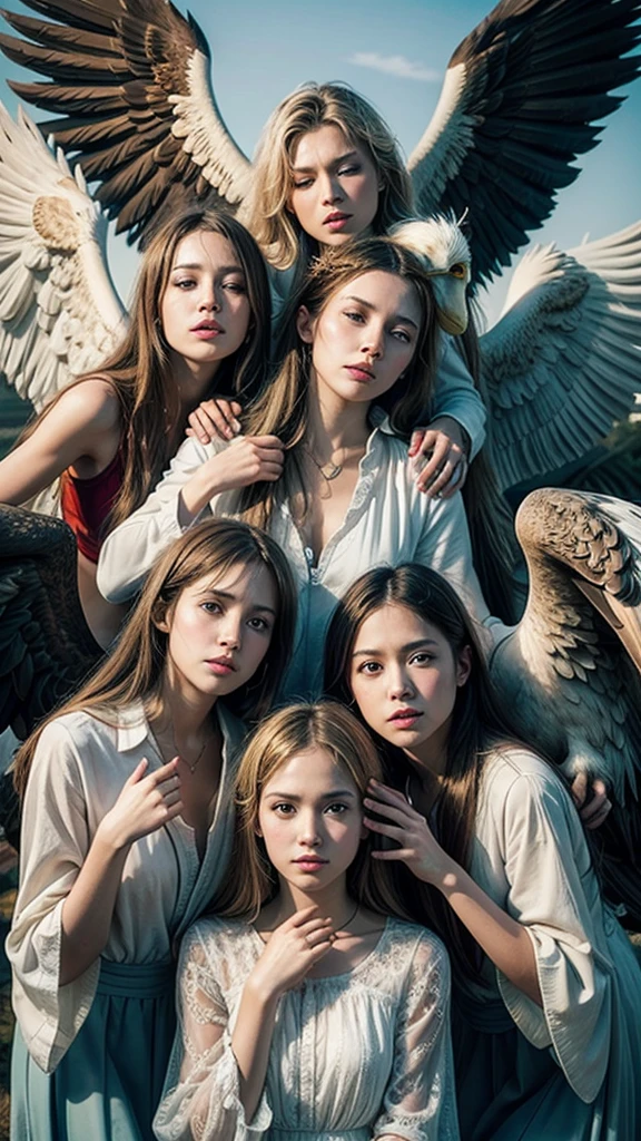 Create a gospel music band of angels and eagles