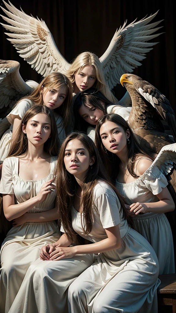 Create a gospel music band of angels and eagles