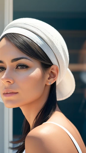An Iaudim woman focus on her face