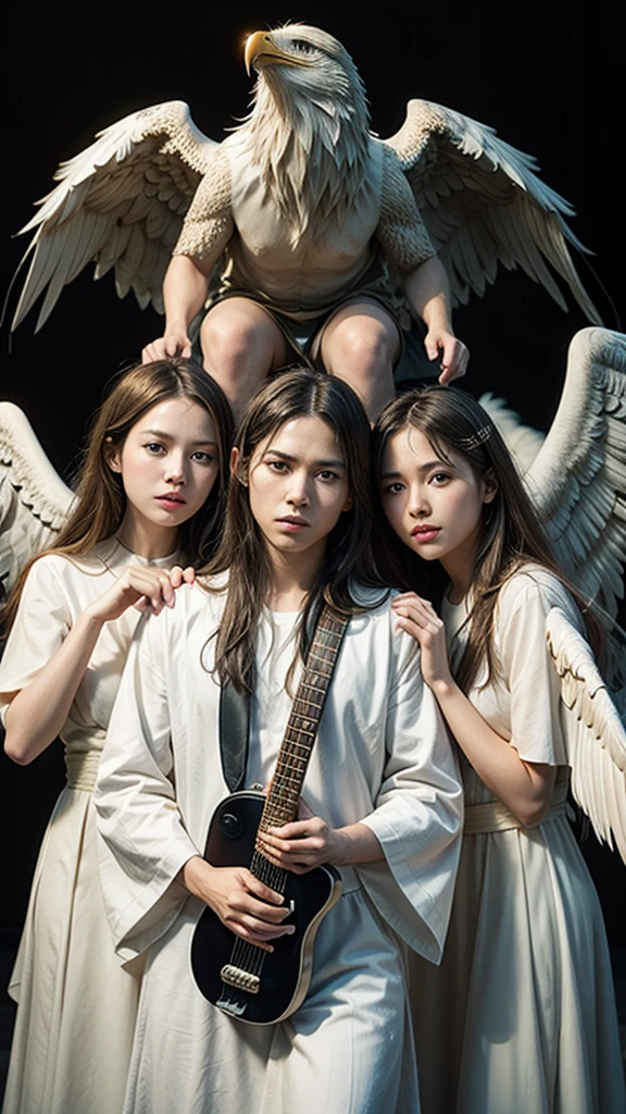 Create a gospel music band of angels and eagles