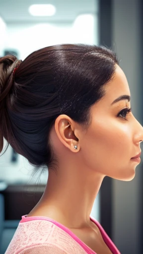 An Iaudim woman focus on her face