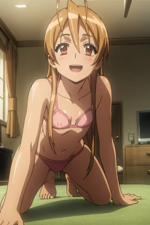 ((Highest quality)), ((masterpiece)), (be familiar with), Perfect Face, indoor, Bedroom, Watching the audience,
One woman, Rei Miyamoto,
Open Mouth, Ecstatic expression, blush, smile,
Small breasts, Flat Chest, Young Girl, , , Girl,
Long Hair, Long Hair,
Leg spread,