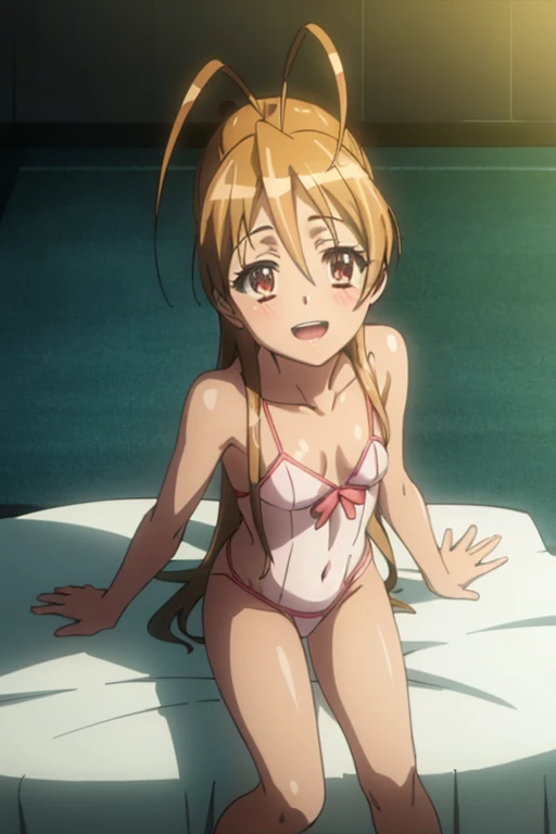 ((Highest quality)), ((masterpiece)), (be familiar with), Perfect Face, indoor, Bedroom, Watching the audience,
One woman, Rei Miyamoto,
Open Mouth, Ecstatic expression, blush, smile,
Small breasts, Flat Chest, Young Girl, , , Girl,
Long Hair, Long Hair,
Leg spread,