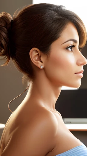 An Iaudim woman focus on her face