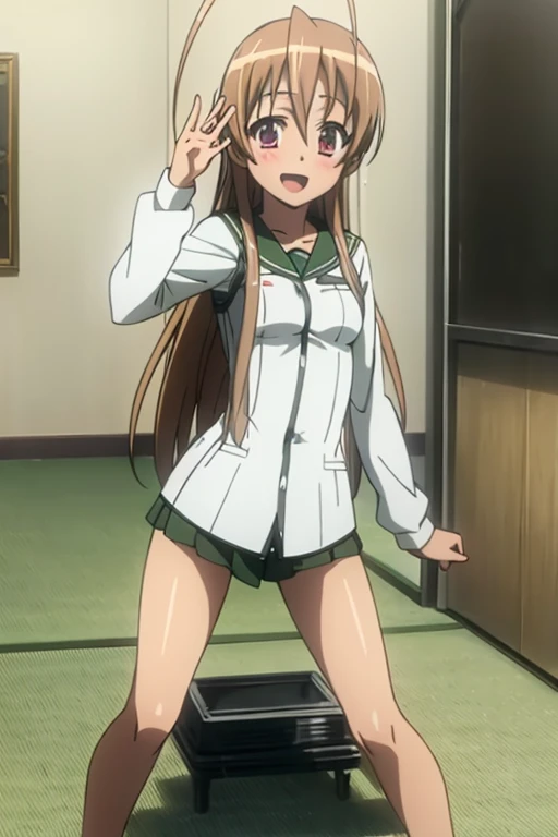((Highest quality)), ((masterpiece)), (be familiar with), Perfect Face, indoor, Bedroom, Watching the audience,
One woman, Rei Miyamoto,
Open Mouth, Ecstatic expression, blush, smile,
Small breasts, Flat Chest, Young Girl, , , Girl,
Long Hair, Long Hair,
Leg spread,