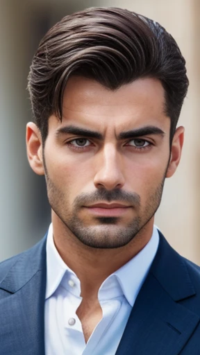  A handsome Italian man focus on face