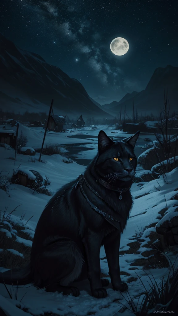 Mar , Digital paint, high quality the darkest and longest night of the year,