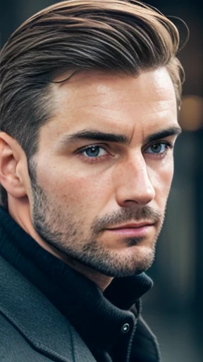 A handsome Danish man focus on face