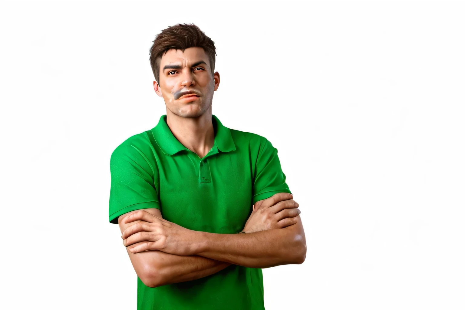Create a realistic game character through this photo in high quality 4k with the same characteristics as the photo