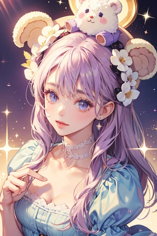 Terry Berrywich is a girl baked cookie bear num with a basic face and lavender cream filling. On the top of her head is a dollop of vanilla cream. SPARKLE; GLITTER