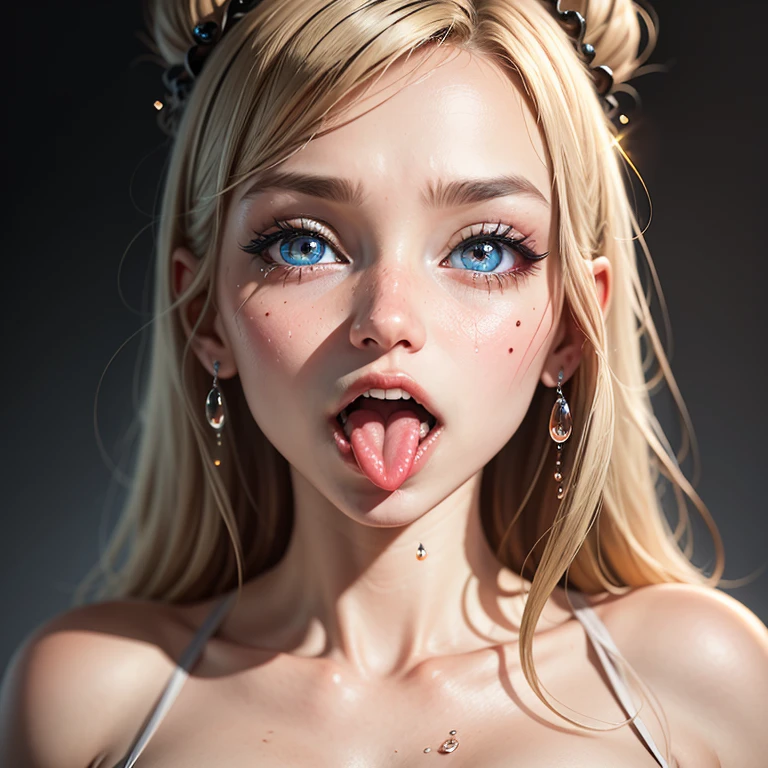 ExtremelyDetailed Kawaii girl Face,(Close-up Sweet lips), glossy lips with beautiful details, Coquettish tongue, Kissing to camera, towards the viewer, 8K TopQuality masterpiece,an extremely delicate and beautiful (ProfessionalPhoto:1.37), {Amazing|finely detail|official art|incredibly absurdres},ultra-detailed close-up shot, close up, (fish eye lens), wide lens, macro lens, Detailed reflective Eyes ElaboratePupils with (sparkling highlights:1.28) (Delicate Voluminous LongEyelashes:0.88), {(Tilted face:1.22)|Visible back of throat|saliva drips|naked shoulder}, (Dripping juice on tongue:1.23) snow particles

