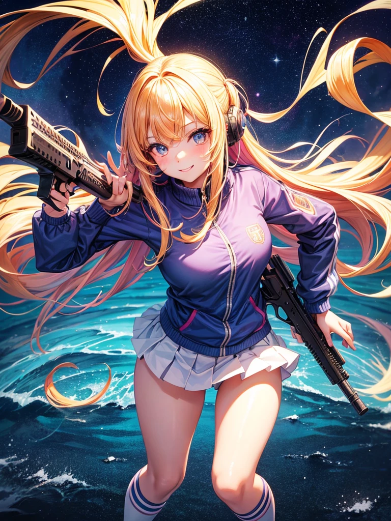 middle girls,smile,Beautiful girls,Beautiful girl from another world,Girl holding an assault rifle in her hand,Hair tucked behind ear,The best quality to get you horny,Track jacket,Psychic,Wizard,battle,Multi-colored hair,Perfect Girl,Super cute girl,Ocean,Starry sky background,Cute uniform,Uniform of the Future,Wearing a cardigan,Long Hair、Sparkling eyes,She has her bangs down,Colorful,Ultra HD,Young girl,sex,Naughty Girls,Full body image,Big Breasts,Beautiful Girl's Paradise,Fashion Girl,Naughty Girls,Beautiful Girl Country,High-dimensional beautiful girl,A beautiful girl who transcends everything,So beautiful,Absurd,Beautiful girls,