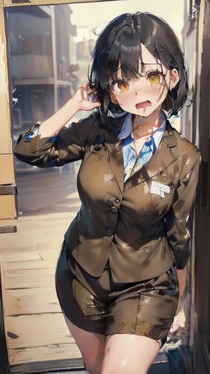 (must be follow these prompts:2.2),masterpiece,best quality,extremely detailed,(in her clothing:3.0),(in her formal styled business suit clothing:2.6),(adorable expression:2.5),(usual face:2.2),(displayed one girl on single picture:2.4),(black hair:2.1),(A short, slightly plump new employee in a business suit working in modern Tokyo:2.2),(The new employee is short and wears a business suit that looks ready to burst.:2.1),(A cute moan like a young girl:2.1),(The new employee was covered in very pale amber-colored semen that had soaked into his clothes.:1.5),(The new employee is wearing a business suit that has been stained with a slightly brownish-yellowish stain from a previous .:1.8),(The new employee&#39;s breasts, covered by her business suit, are bulging out due to her strong sexual desire.:1.9),(Lewd love juices dripping down the inner thighs of his dark grey trousers:2.1),(in her clothing massively ejaculated:2.6),(in her clothing over and over again ejaculated:2.4),(seminal frousy girl:1.9),(in her clothing unbelievably ejaculated:2.4),(men's elected twangers were inserted her:2.3),(in her clothing massively ejaculated:2.2),(A new employee with a plump, round body:2.3),(she was already stroked up to the depth intervaginal sensual spot:1.7),(notably buldged up her inner labia majora:2.6),(A young, shy moan:1.5),(having big breasts in her clothing:2.5),(A new employee with a very innocent look while working in the office:2.3),(The new employee is short but has a slightly plump body.:2.1),(The crotch of his dark grey trousers is heavily discolored with love juice stains.:2.5),(The new employee is convulsing and dripping love juice from her pussy, which is hidden under her pants.:1.8),(The new employee&#39;s dark grey trousers, tightly encircling her plump thighs, are damp with lascivious secretions.:1.9),(The new employee endures the slush between his legs by keeping his dark grey trousers on tight.:2.5),(The corner of a young girl&#39;s body々A new employee whose entire body was toyed with by the lewd urges that wriggled wetly.:1.7),(A new employee who is always holding his crotch over his dark grey trousers:1.7),(A moan filled with childish embarrassment:1.5),(The new employee&#39;s suit-covered breasts and nipples are bulging with lust.:1.8),(The new employee&#39;s lewd body beneath her clothes is swelling slightly with her lascivious reaction.:1.6),(The new employee works very diligently.:2.5),(The new employee has short, thick legs.:2.2),(first time々New Employees:2.2),(she looks like japanese idol:2.3),(The dark grey trousers are made of a durable fabric that will never tear.:4.3),(Her bursting breasts are completely hidden under a dark grey office suit:2.4),(she looks like a lolita:2.0),(All of this happened to the new employee himself, not anyone else.:2.1),(Slimy semen was leaking from the crotch area of his dark grey trousers.:1.6),(tough business suit:2.2),(Make sure to depict the face:5.3),(Calm expression:4.3),(Innocent face:3),(The story focuses on just that one new employee.:3.3),(The only characters that appear are the new recruits.:4.2),(Portrait Style:5)