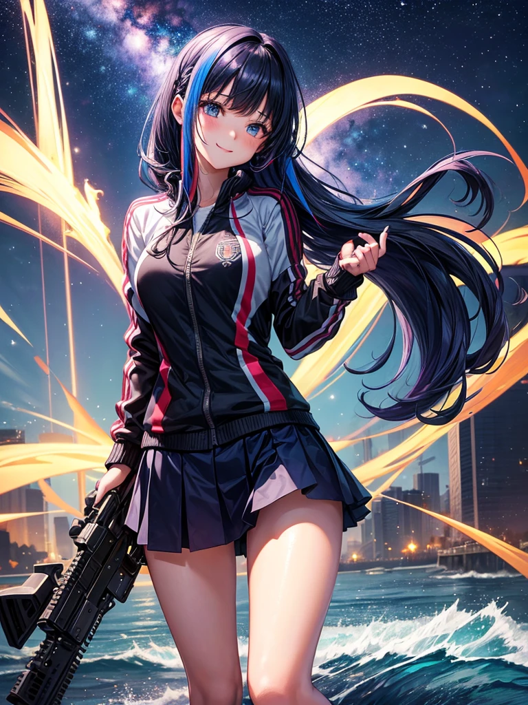 middle School girls,smile,Beautiful girls,Beautiful girl from another world,Girl holding an assault rifle in her hand,Hair tucked behind ear,The best quality to get you horny,Track jacket,Psychic,Wizard,battle,Multi-colored hair,Perfect Girl,Super cute girl,Ocean,Starry sky background,Cute uniform,Uniform of the Future,Wearing a cardigan,Long Hair、Sparkling eyes,She has her bangs down,Colorful,Ultra HD,Young girl,sex,Naughty Girls,Full body image,Big Breasts,Beautiful Girl's Paradise,Fashion Girl,Naughty Girls,Beautiful Girl Country,High-dimensional beautiful girl,A beautiful girl who transcends everything,So beautiful,Horny girl,Absurd,Beautiful girls,