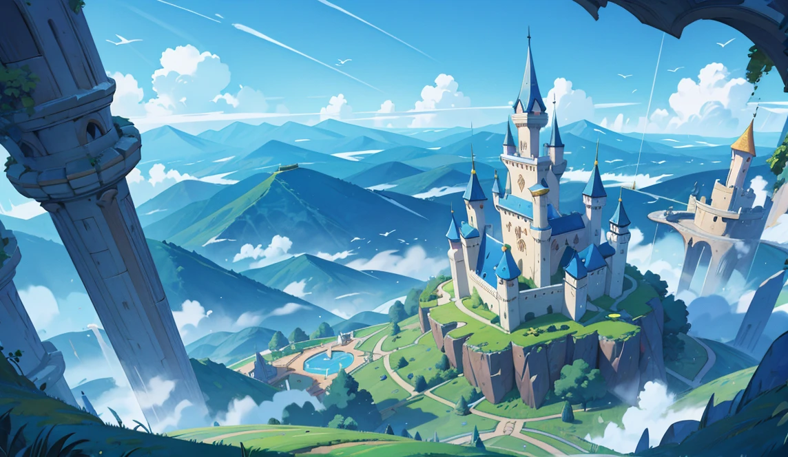 Fantasy Picture Book Tornado Blue Sky Castle