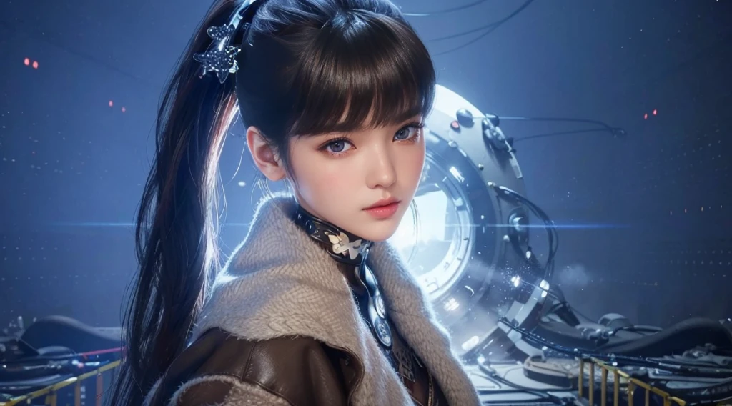 Eve, light brown eyes, (best quality,ultra-detailed),(Realistic:1.37), beautiful and detailed face, Ultra-realistic texture, delicate face, athletic body, vivid colors. high definition, 8K, wearing red lipstick, rosy cheek. full body