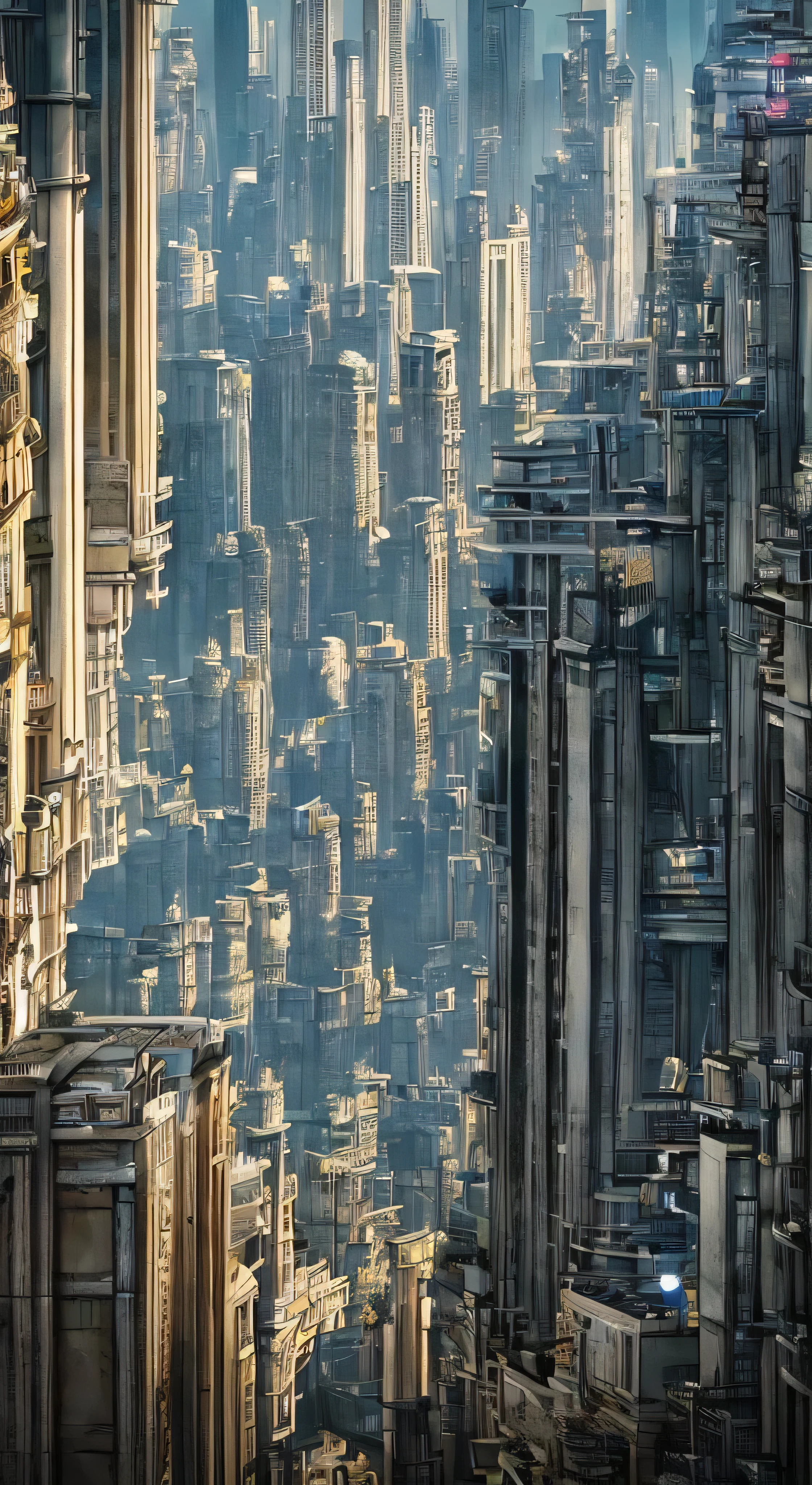 ((Highest quality))、((high detail))、((Real、))Futuristic City、Deep canyon in the middle、Architectural Street、Bazaar、bridge、cyber punk、European architecture、Rainy night、neon、Futuristic Motorcycle