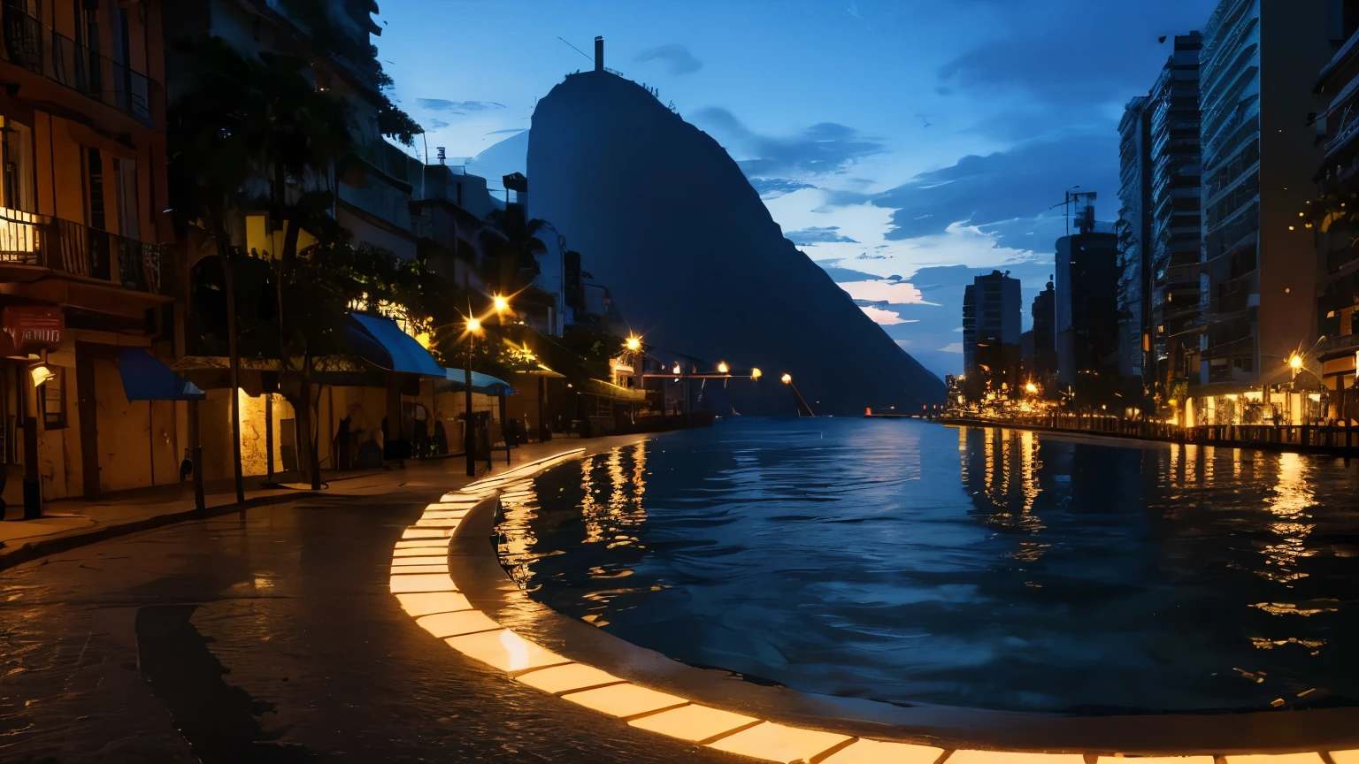 create an image that represents the bosa nova of Rio de Janeiro, Piano, Guitar, environment according to the season,
