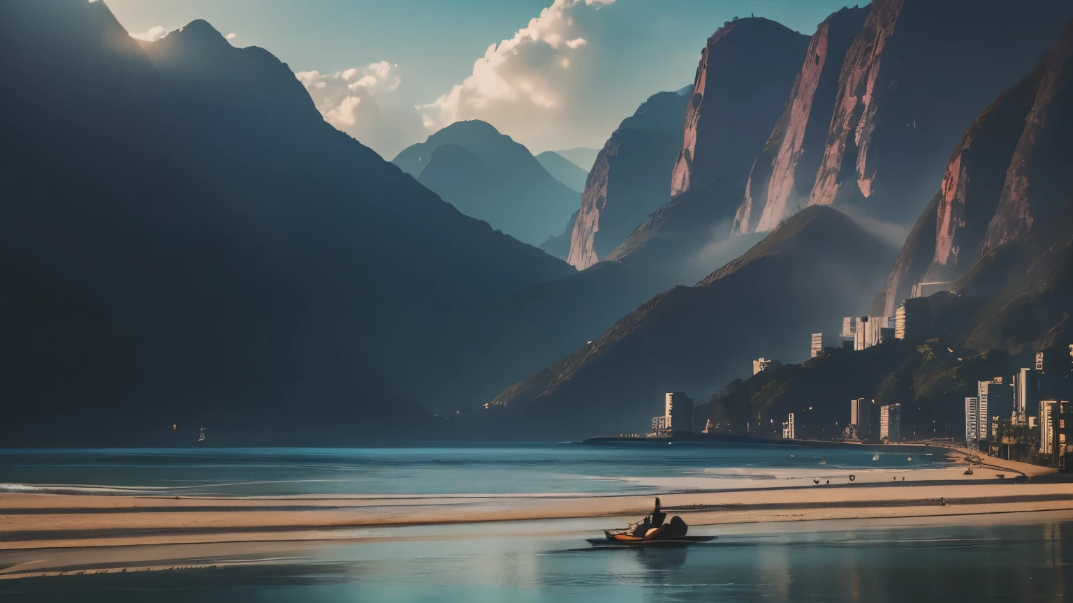 create an image that represents the bosa nova of Rio de Janeiro, Piano, Guitar, environment according to the season,
