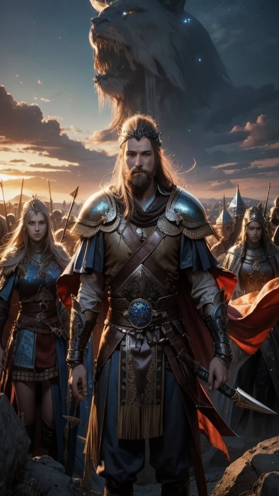 highly detailed, photorealistic, masterpiece, best quality, 8k, ultra-detailed, sharp focus, extreme detail description, professional, vivid colors, bokeh, volumetric lighting, shallow depth of field, facial hair, A close-up of a 17-year-old, extremely beautiful female face resembling Semiramis with intensely glowing blue eyes emitting blue light and red lips, displaying a cold smile. She has long black hair and is wearing a blue dress and an ornate blue crown. The scene is highly realistic and rendered in 8k resolution, with intricate details, capturing the essence of fantasy art. The glowing blue eyes should be very prominent and luminescent, illuminating the surrounding area.