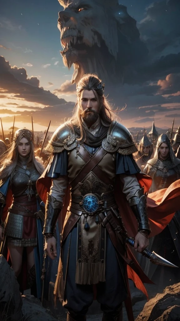  highly detailed, photorealistic, masterpiece, best quality, 8k, ultra-detailed, sharp focus, extreme detail description, professional, vivid colors, bokeh, volumetric lighting, shallow depth of field, facial hair, A close-up of a 17-year-old, extremely beautiful female face resembling Semiramis with intensely glowing blue eyes emitting blue light and red lips, displaying a cold smile. She has long black hair and is wearing a blue dress and an ornate blue crown. The scene is highly realistic and rendered in 8k resolution, with intricate details, capturing the essence of fantasy art. The glowing blue eyes should be very prominent and luminescent, illuminating the surrounding area.