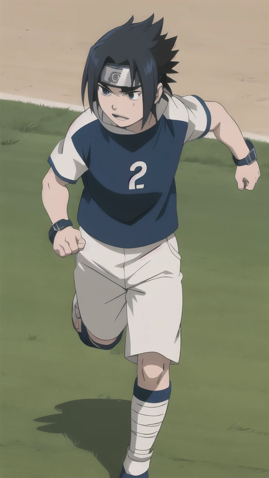 Sasuke, bodybuilder, muscle growth, muscle, soccer uniform, running, 11-year-old boys,