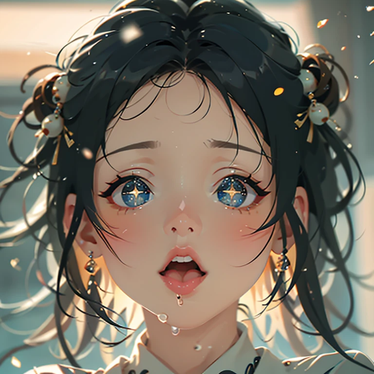 ExtremelyDetailed Kawaii girl Face,(Close-up Sweet lips), glossy lips with beautiful details, Coquettish tongue, Kissing to camera, towards the viewer, 8K TopQuality masterpiece,an extremely delicate and beautiful (ProfessionalPhoto:1.37), {Amazing|finely detail|official art|incredibly absurdres},ultra-detailed close-up shot, close up, (fish eye lens), wide lens, macro lens, Detailed reflective Eyes ElaboratePupils with (sparkling highlights:1.28) (Delicate Voluminous LongEyelashes:0.88), {(Tilted face:1.22)|Visible back of throat|saliva drips|naked shoulder}, (Dripping juice on tongue:1.23) snow particles
