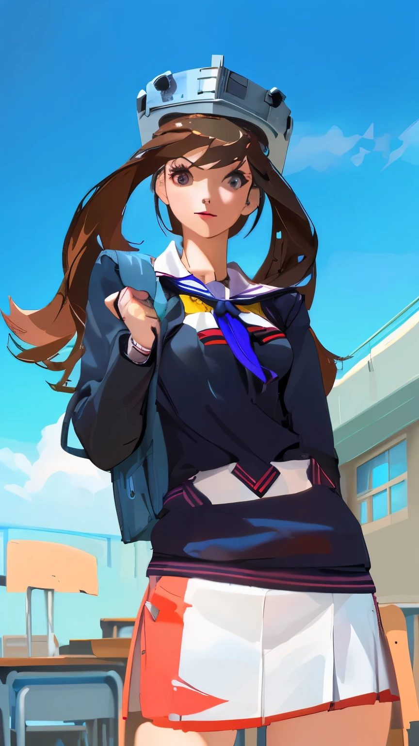 Beautiful gril in a school