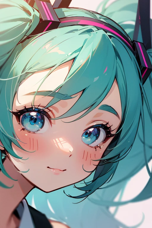 hatsune miku、cute、Face close-up、