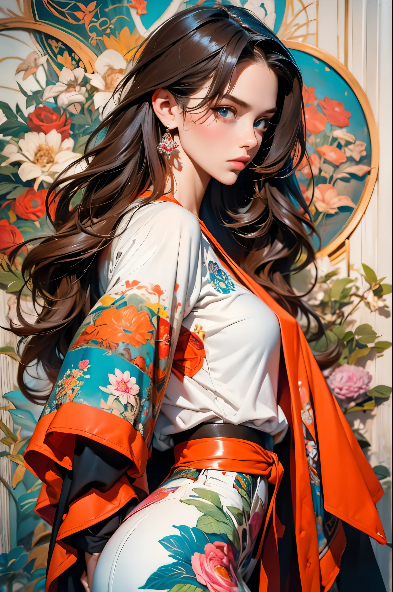 1girl,officialart,unity8kwallpaper,ultradetailed,beautifulandaesthetic,masterpiece,bestquality,(zentangle,mandala,tangle,entangle),dynamicangle,cowboyshot,themostbeautifulformofchaos,elegant,abrutalistdesigned,vividcolours,romanticism,byjamesjean,robydwiantono,rosstran,francisbacon,michalmraz,adrianghenie,petracortright,gerhardrichter,takatoyamamoto,ashleywood,atmospheric,ecstasyofmusicalnotes,streamingmusicalnotesvisible