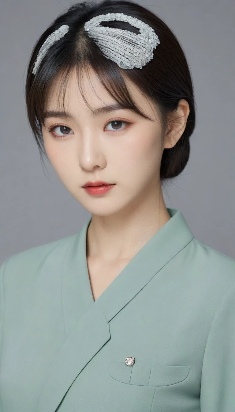 8k, Ultra-high resolution, Highest quality, masterpiece, 三分割法によるphotograph,Surreal, photograph, 1 Girl, (:1.3), pretty girl, Cute Face, Beautiful eyes in every detail, 細かくdetailedに,masterpiece,One Girl:1.2,Japanese female officer,Superior non-commissioned officer,full body,Black short hair,Bob with bangs, (The finest ceremonial attire:1.3),Pencil Skirt,Nazi SS uniform,HUGO BOSS,Sharp contours,Looking down,Gray background, Light from above, Low contrast, (Side view),Perfect and beautiful face ,完璧でCute Face, Skin with attention to detail, Perfect limbs、Narrow waist,Looking at the audience,(((Ideal body type))),A cup small breasts :2,Portraiture:2,Perfect Anatomy,鮮明なdetailed,detailed,Surreal,Light and shadow,glowing
