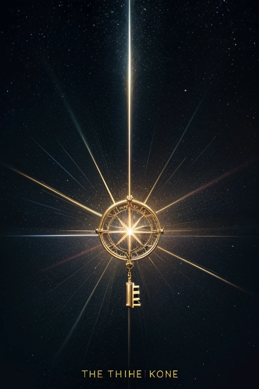 "Image of a starry sky with a brilliant light emanating from the center, representing the power and holiness of God. A golden key floating in front of the light, symbolizing the 'key of David'. Overlaid text: 'Thus says the Holy One, the True, he who has the key of David: he who opens and no one closes, and closes and no one opens.'"