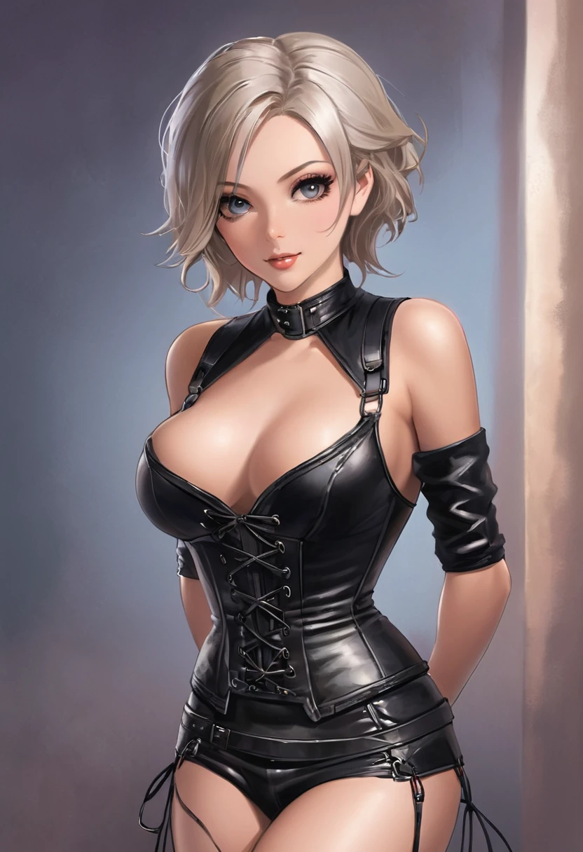 is old, who joined them later, dressed in a tight leather corset, the material barely covered her nipples, when he tied his torso. Leather skirt, high and short cut, left little to the imagination, revealing toned thighs and the promise of, what was between them.