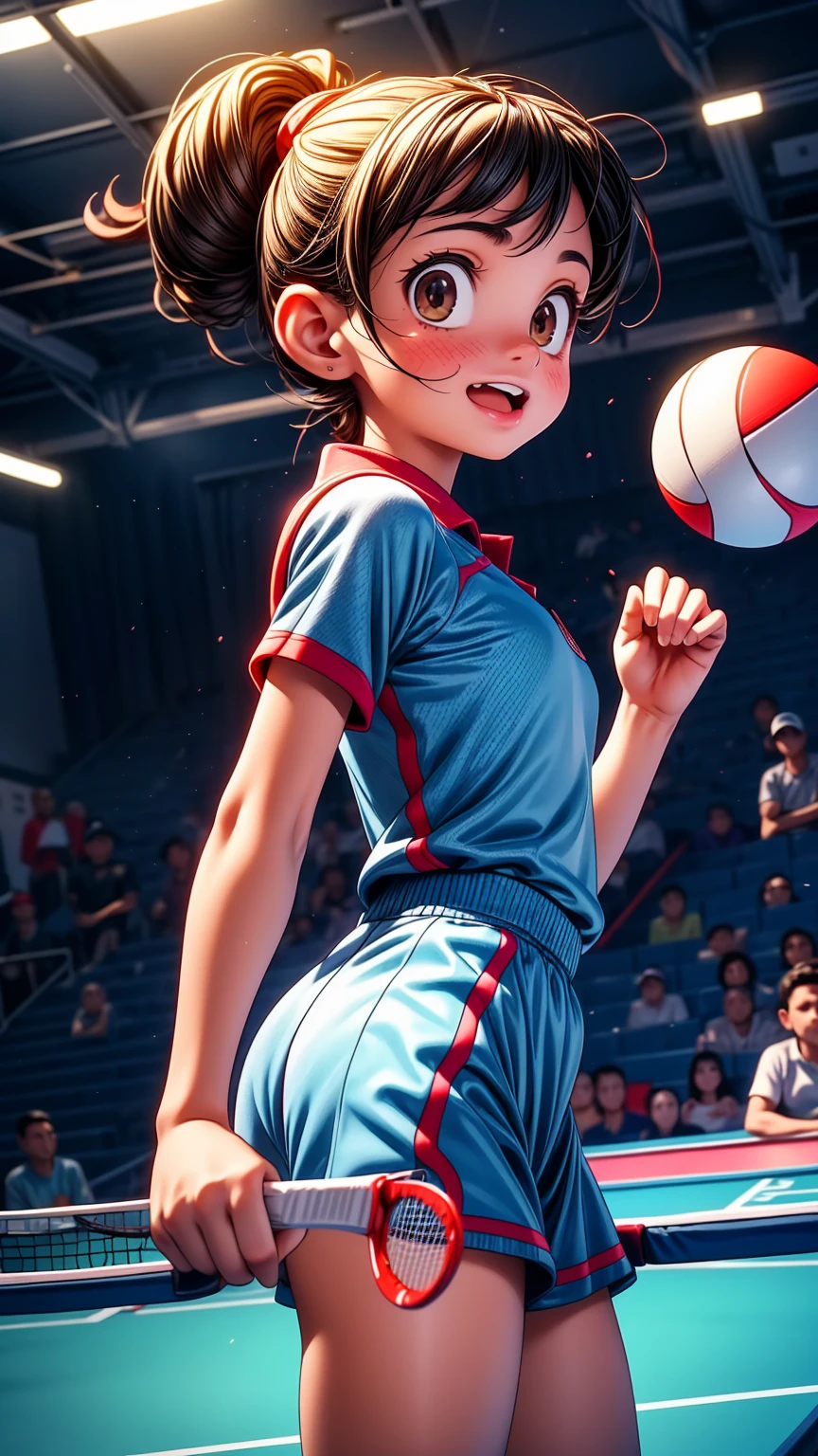 a young girl, graceful female skateboarder, mid-air, performing tricks, dynamic motion, skateboarding skills, intense focus, beautiful detailed eyes, beautiful detailed lips, extremely detailed face, long eyelashes, light atmosphere, motion blur, dramatic lighting, vibrant colors, cinematic composition, digital illustration, photorealistic, hyper detailed, high resolution, 8k, best quality, masterpiece