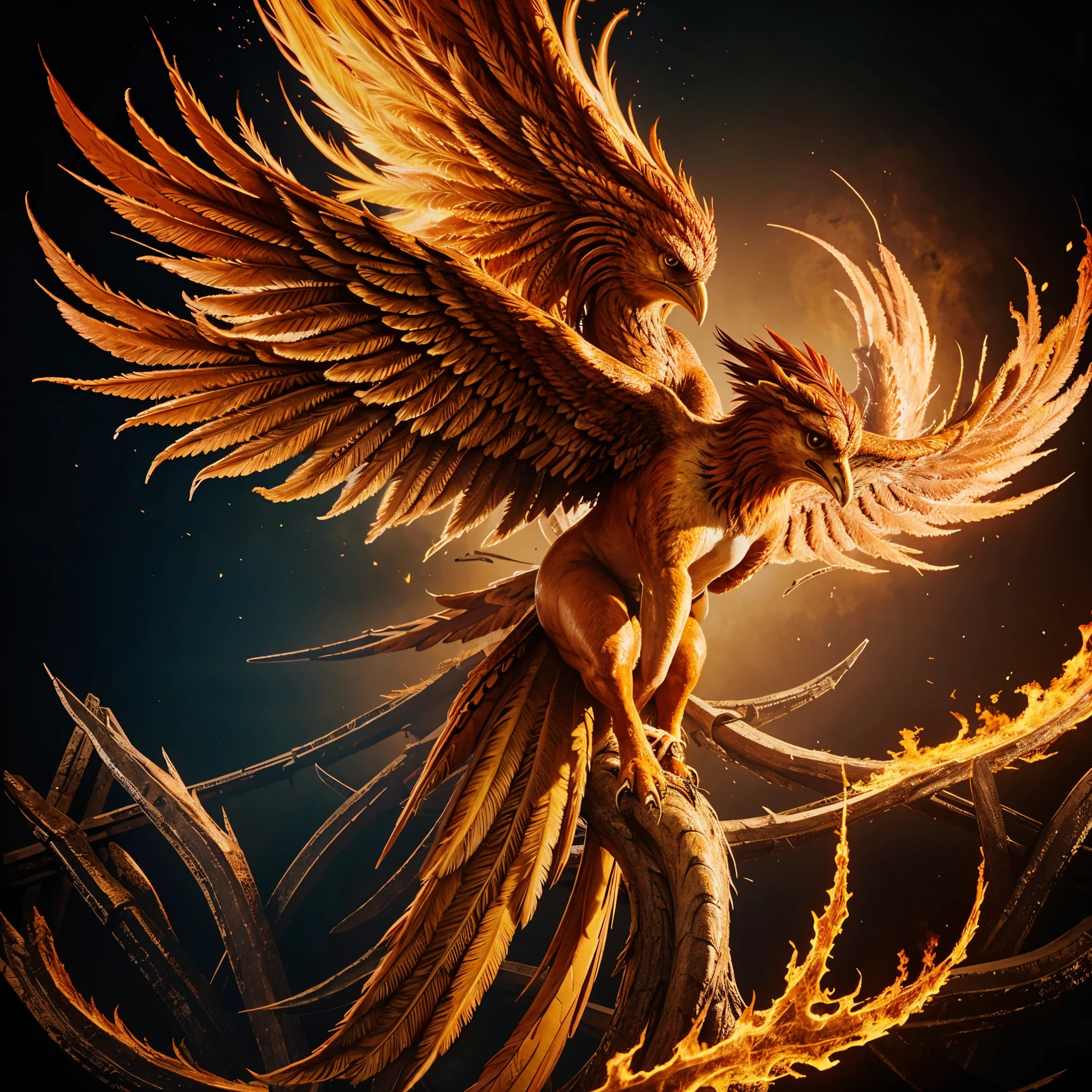 A phoenix hugging the word Phoenix