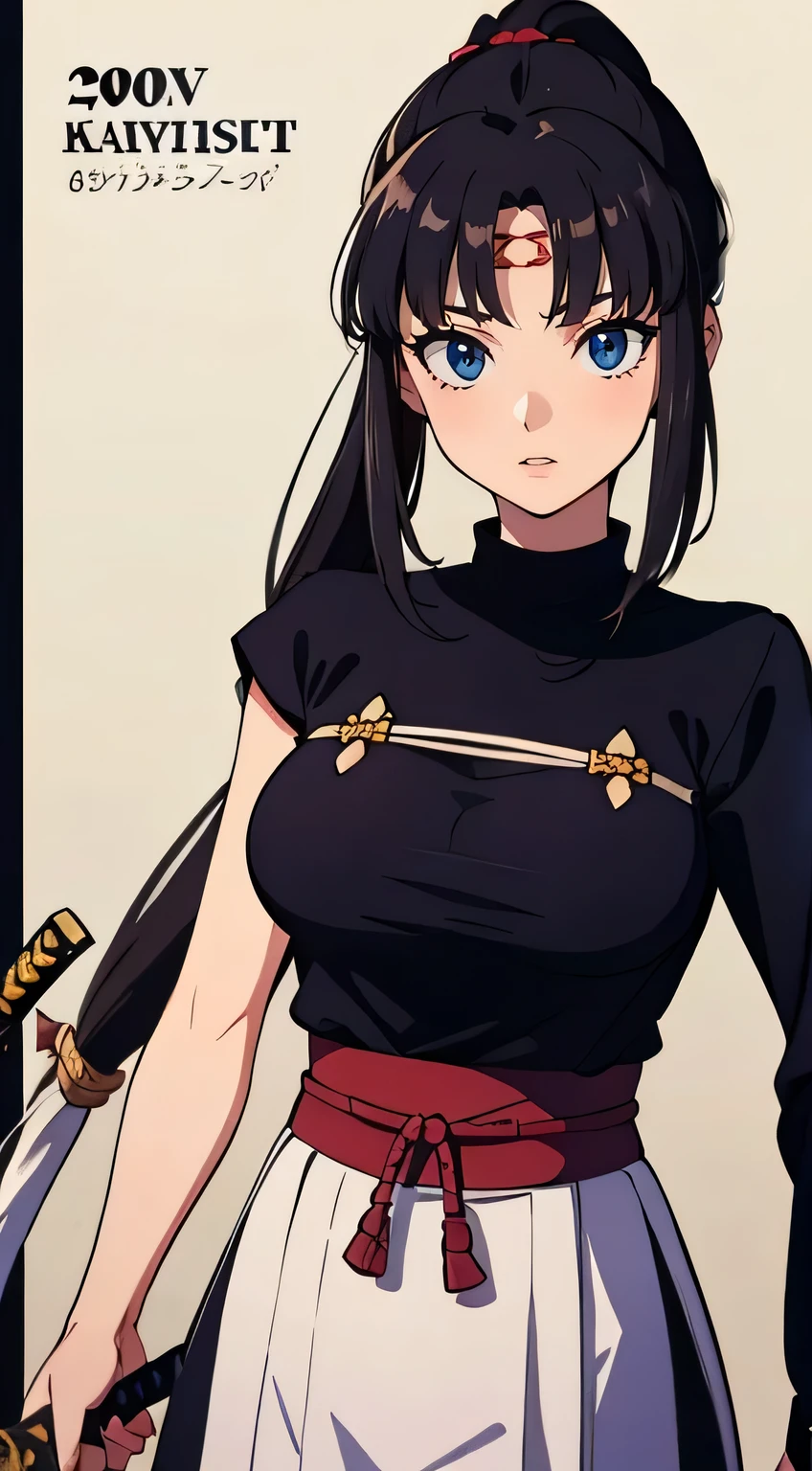 (masterpiece), (The best quality),20 year old samurai woman with black hair with katana and blue eyes., pony tail, high quality, Hi-Def, black clothing, ultra quality, masterpiece, beautiful, perfect body, beautiful, defined eyes(masterpiece), (The best quality),20 year old samurai woman with black hair with katana and blue eyes., pony tail, high quality, Hi-Def, black clothing, ultra quality, masterpiece, beautiful, perfect body, beautiful, defined eyes, big breasts
