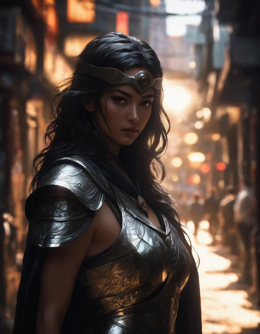 ((best quality)), ((masterpiece)), ((detailed)), ((Astounding)), (Magnificent), ((Enchanting)), Fantasy, Shadow Assassin, Stealth, Assassin, Digital artwork, Digital masterpiece, Digital illustration, Glow from behind, Rim light, Halo effect, 80mm, Medium telephoto, Portrait lens