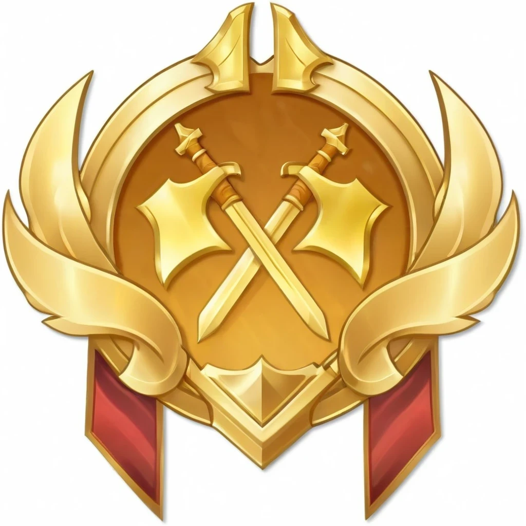 Golden emblem with two crossed axes and shield, Smart Badge, Golden Nobles, Epic Legends Game Icon, gold medal, Golden robe, Gold Paladin, medal, golden pommel, Character Icon, Duelist Style, league of legends champion, Avatar pictures, Triev Caesar, Coat of Arms, Capability Image, Lux, guild committee